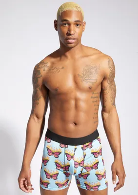 Flaming Butterfly Print Boxer Briefs