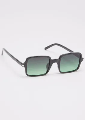 Green Ombre Rectangle Lens Sunglasses