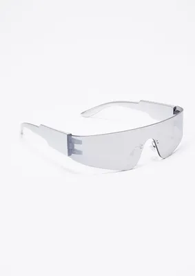 Silver Micro Lens Shield Sunglasses