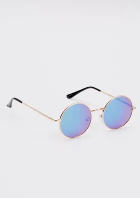 Blue Round Lens Sunglasses