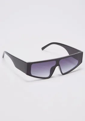 Black Smoke Lens Shield Sunglasses