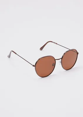 Brown Round Lens Sunglasses