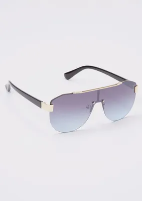 Gold Accent Shield Sunglasses