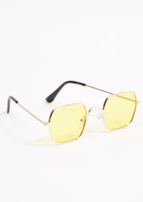 Yellow Rounded Lens Sunglasses