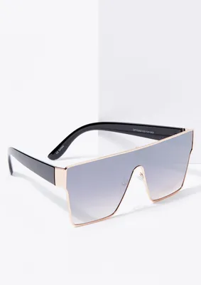 Gold Frame Shield Sunglasses
