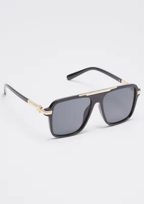 Gold Smoke Lens Navigator Sunglasses