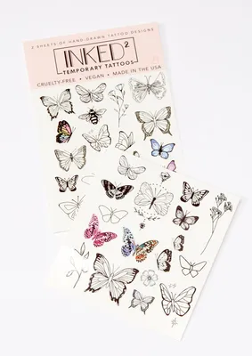 39-Pack Butterfly Temporary Tattoo Set