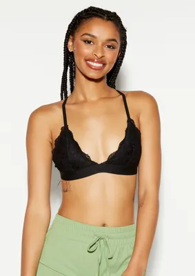 Rue21 Butterfly Print Ruched Bralette Swim Top