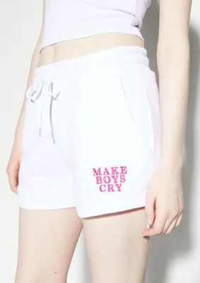 Make Boys Cry Embroidered Fleece Shorts