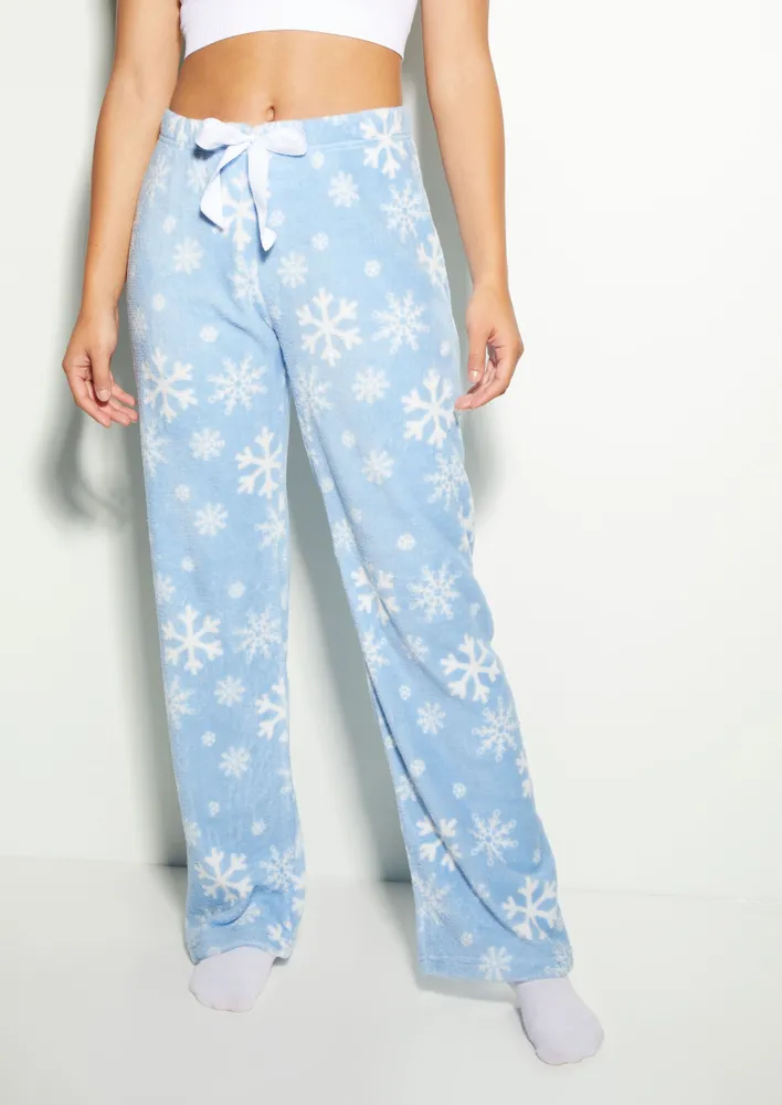 Rue21 Light Blue Snowflake Plush Pajama Pants