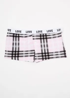 Pink Plaid Super Soft Love Boxer Shorts
