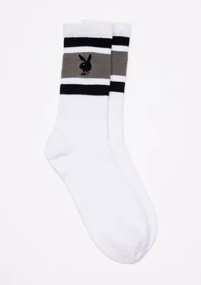 Playboy Bunny Varsity Striped Crew Socks
