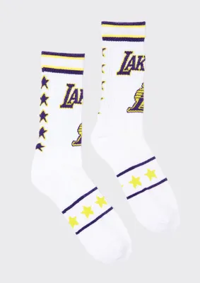 Los Angeles Lakers Star Print Crew Socks