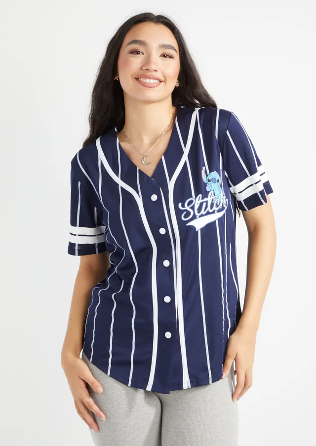 Rue21 White Pinstriped Betty Boop Graphic Baseball Jersey