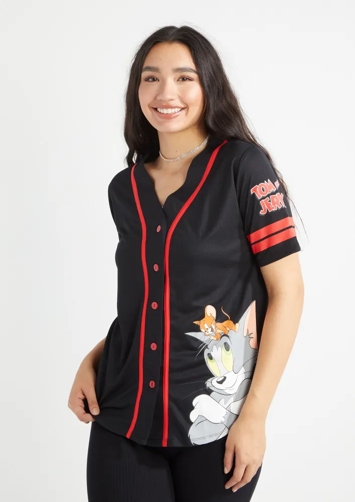 Disney Ladies Mickey Mouse Fashion Shirt - Mickey & Minnie Mouse Baseball  Jersey Mickey Mouse Button Down Baseball Jersey at  Women’s Clothing