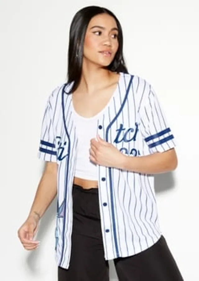 Stitch Short Sleeve Striped 'Ohana' Baseball Tee