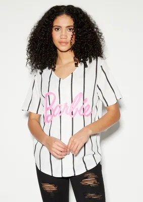 Rue21 Pink Barbie Graphic Baseball Jersey