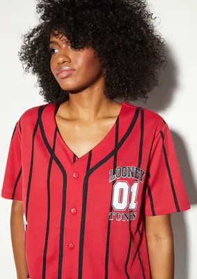 Rue21 Plus Black Pinstripe SpongeBob Graphic Baseball Jersey