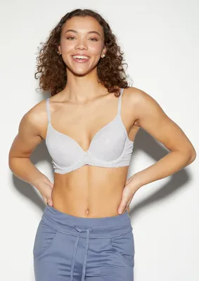 Heather Gray Must Have Lace Trim T-Shirt Bra