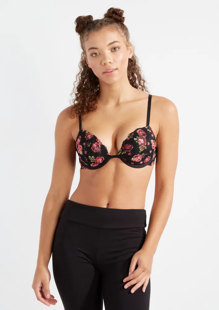 Chantelle Orchids Push Up Bra in Rose