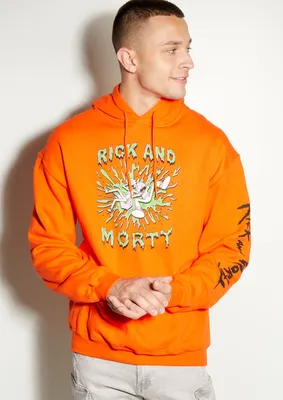 Orange Rick And Morty Slime Graphic Hoodie