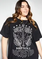 Plus Black Rock N Roll T-Shirt Dress