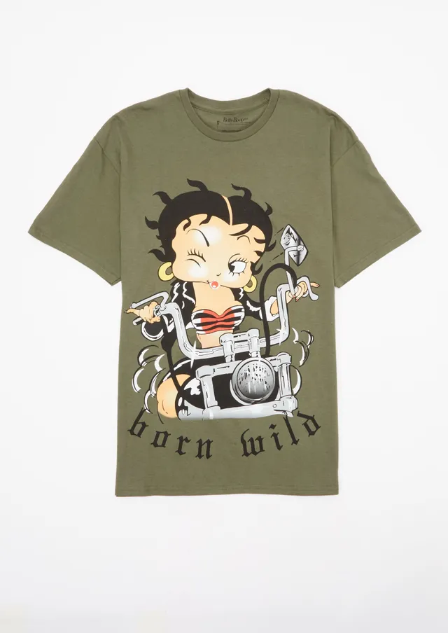 Rue21 Blue Gray Betty Boop Two Tone Split Tee