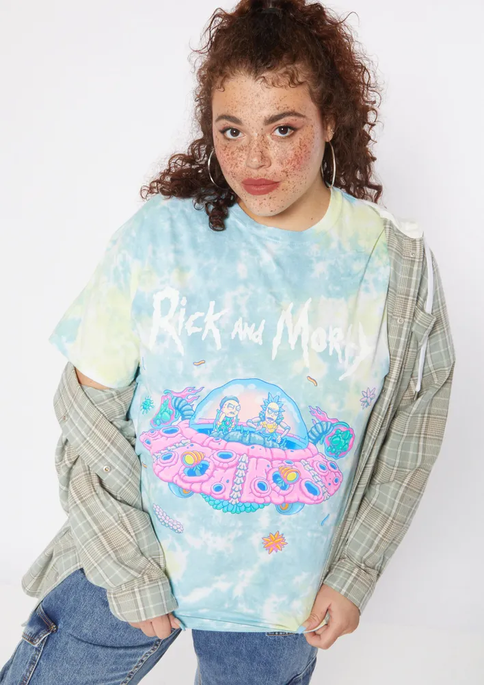 Rue21 Plus Pastel Tie Dye Rick And Morty Graphic Tee | Green Tree Mall