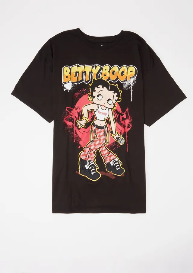 Rue21 White Pinstriped Betty Boop Graphic Baseball Jersey