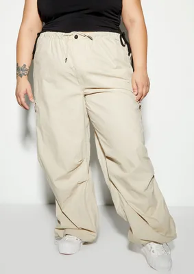 Rue21 Plus Black Baggy Belted Cargo Pants