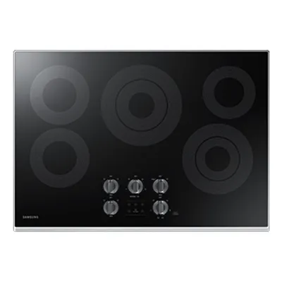 30" 5-Element Smart Electric Cooktop with Knob Controls | Samsung CA