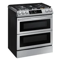 30" 6.3 cu. Ft. Smart Dual Fuel Slide-in True Convection Range with Smart Dial, Flex Duo™ & Air Fry I Samsung Canada