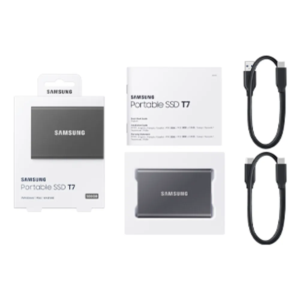 Portable SSD T7 USB 3.2 500GB (Titan Gray) | Samsung Canada