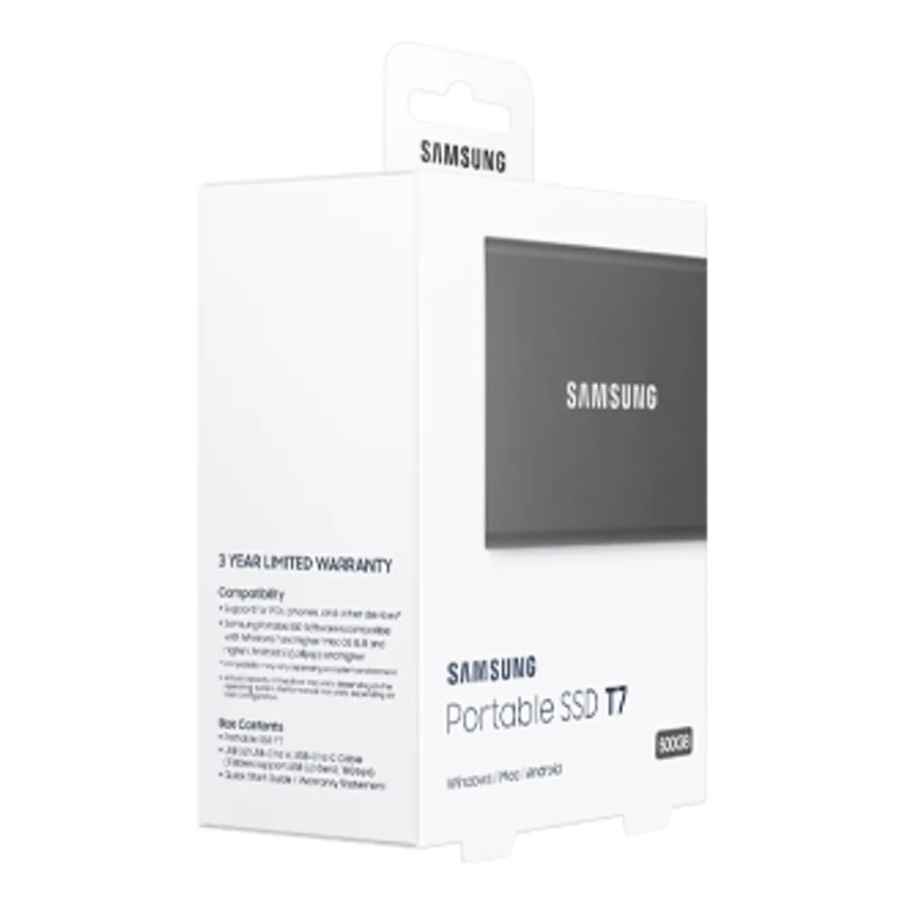 Portable SSD T7 USB 3.2 500GB (Titan Gray) | Samsung Canada