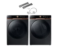 6500 Front Load Washer & Dryer with Stacking Kit: Black | Samsung Canada