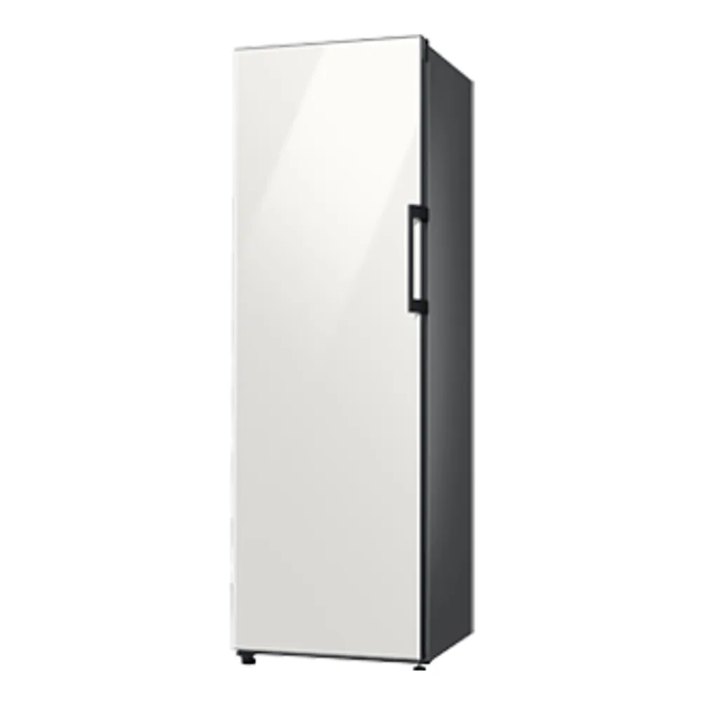 24" BESPOKE 1-Door Column Freezer with Convertible Mode in White Glass | Samsung Canada