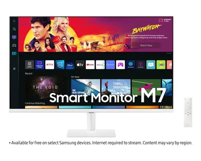 32” M7 Smart White UHD Monitor with Smart TV Apps and Mobile Connectivity | Samsung Canada