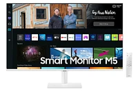 32" M5 Smart White FHD Monitor with Smart TV Apps and mobile connectivity | Samsung Canada