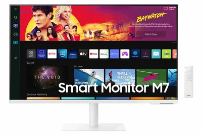32" M7 Smart White UHD Monitor with Smart TV Apps and mobile connectivity | Samsung Canada