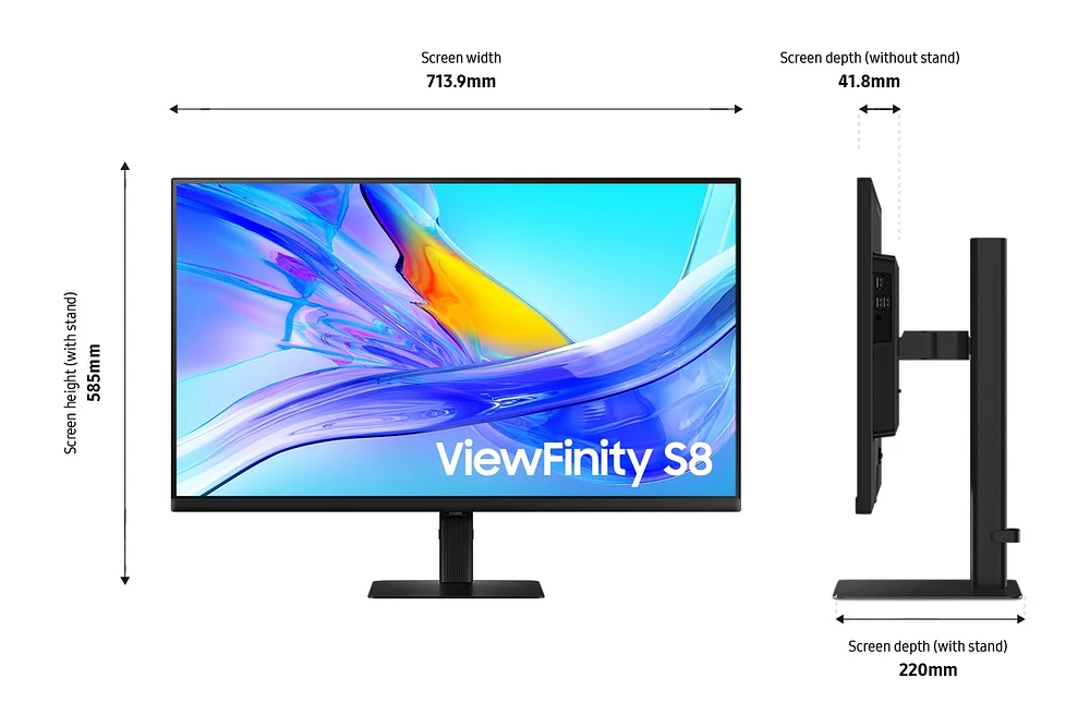 32 Inch ViewFinity Black S8 S80UD UHD Monitor (2024) | Samsung Canada