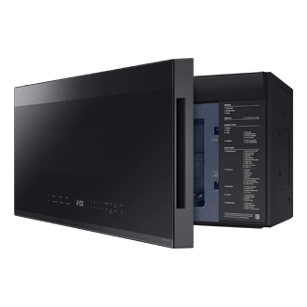 2.1 cu. ft. Over-the-Range Microwave with Edge to Edge Glass Display in Matte Black Steel | Samsung Canada