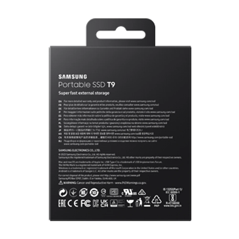 Samsung Portable SSD T9 Black | Samsung Canada