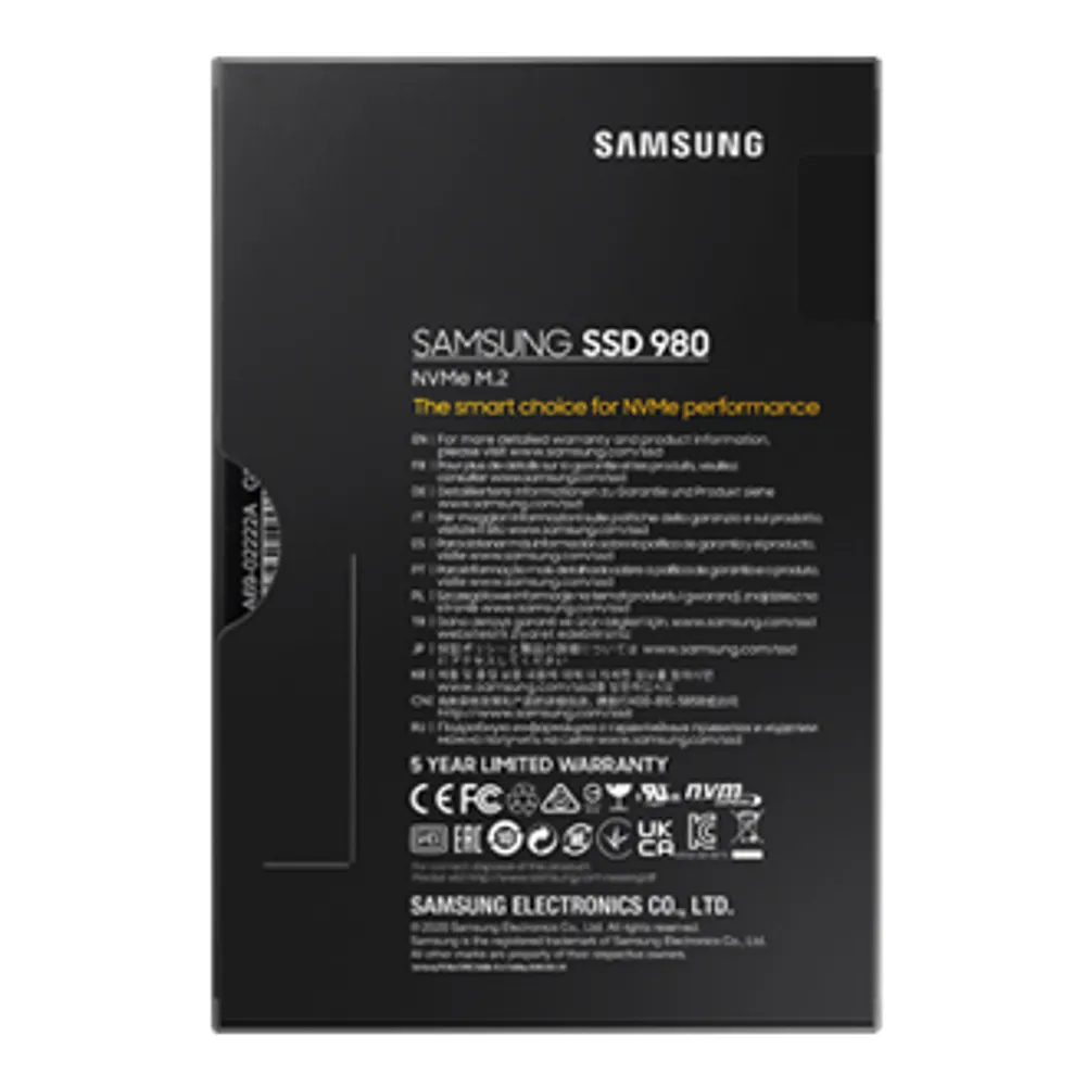 980 PCIe 3.0 NVMe M.2 SSD, 250 GB | Samsung Canada