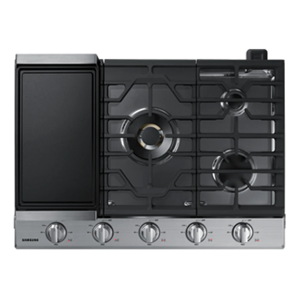 30" Smart Gas Cooktop with 22K BTU Dual Power Burner | Samsung Canada