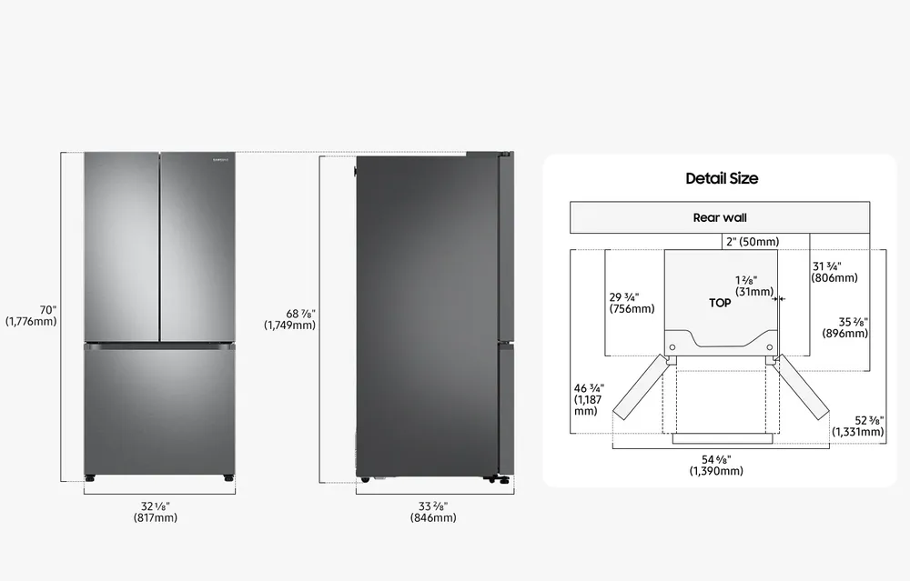 33 Inch French Door Fridge With Dual Auto Ice Maker | Samsung Canada