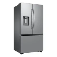 36" 3-Door French Door Counter Depth Refrigerator with External Ice and Water Dispenser and Dual Auto Ice Maker in freezer Stainless Steel | Samsung Canada