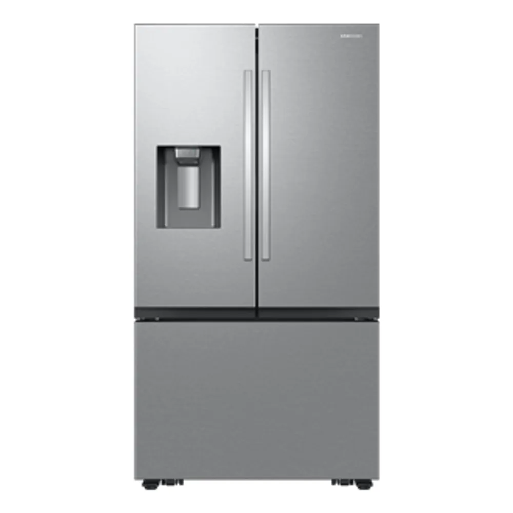 36" 3-Door French Door Counter Depth Refrigerator with External Ice and Water Dispenser and Dual Auto Ice Maker in freezer Stainless Steel | Samsung Canada