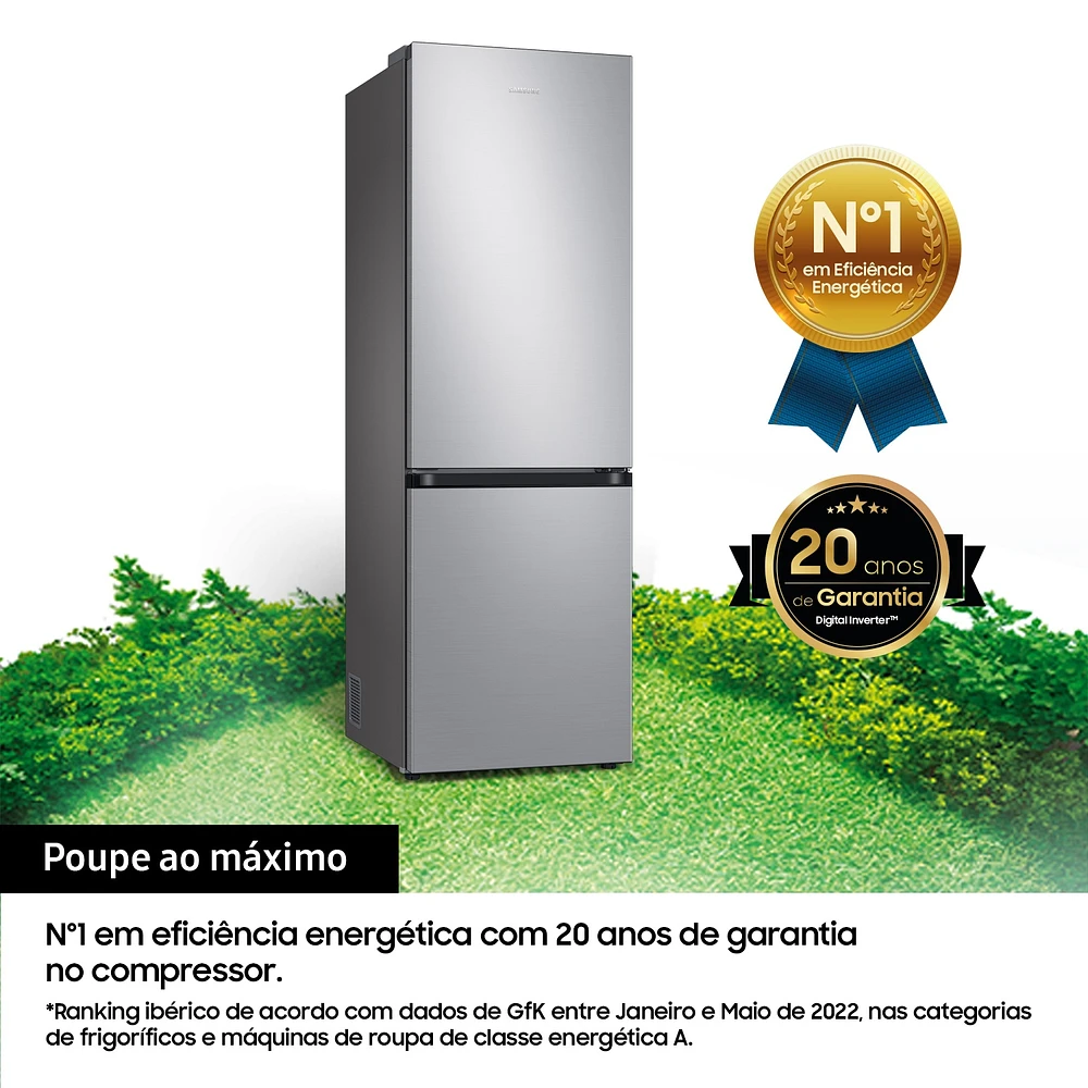 Frigorífico Combinado RB34C600CSA (No Frost - Wi-Fi - Alt. 1.85m - 344L - Look Inox) Prateado | Samsung Portugal