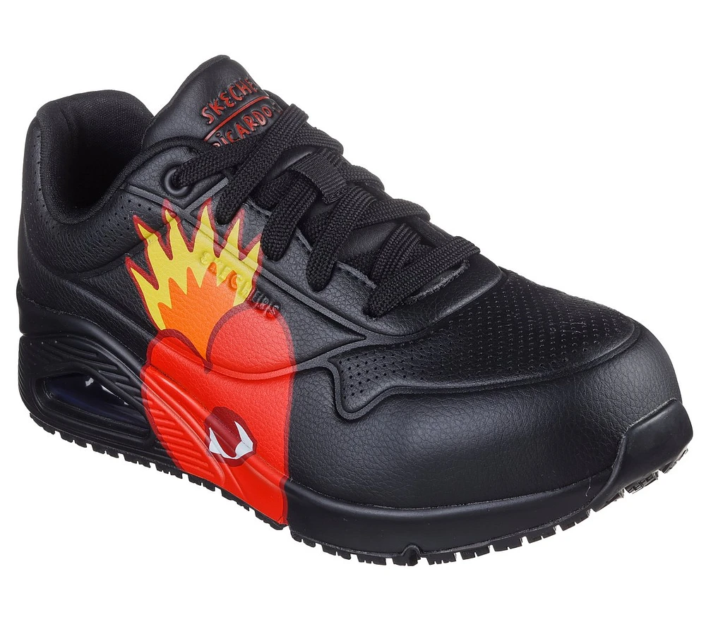 Ricardo Cavolo Work Slip-Resistant: Uno - Flaming Heart Safety Toe