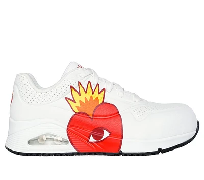 Ricardo Cavolo Work Slip-Resistant: Uno - Flaming Heart Safety Toe
